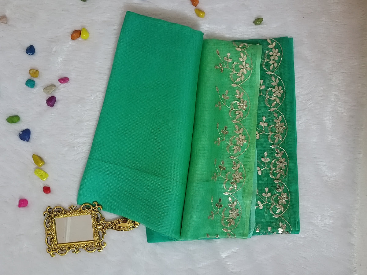 Aranya - Pure Silk Kota Doria Handwork Gotta Patti