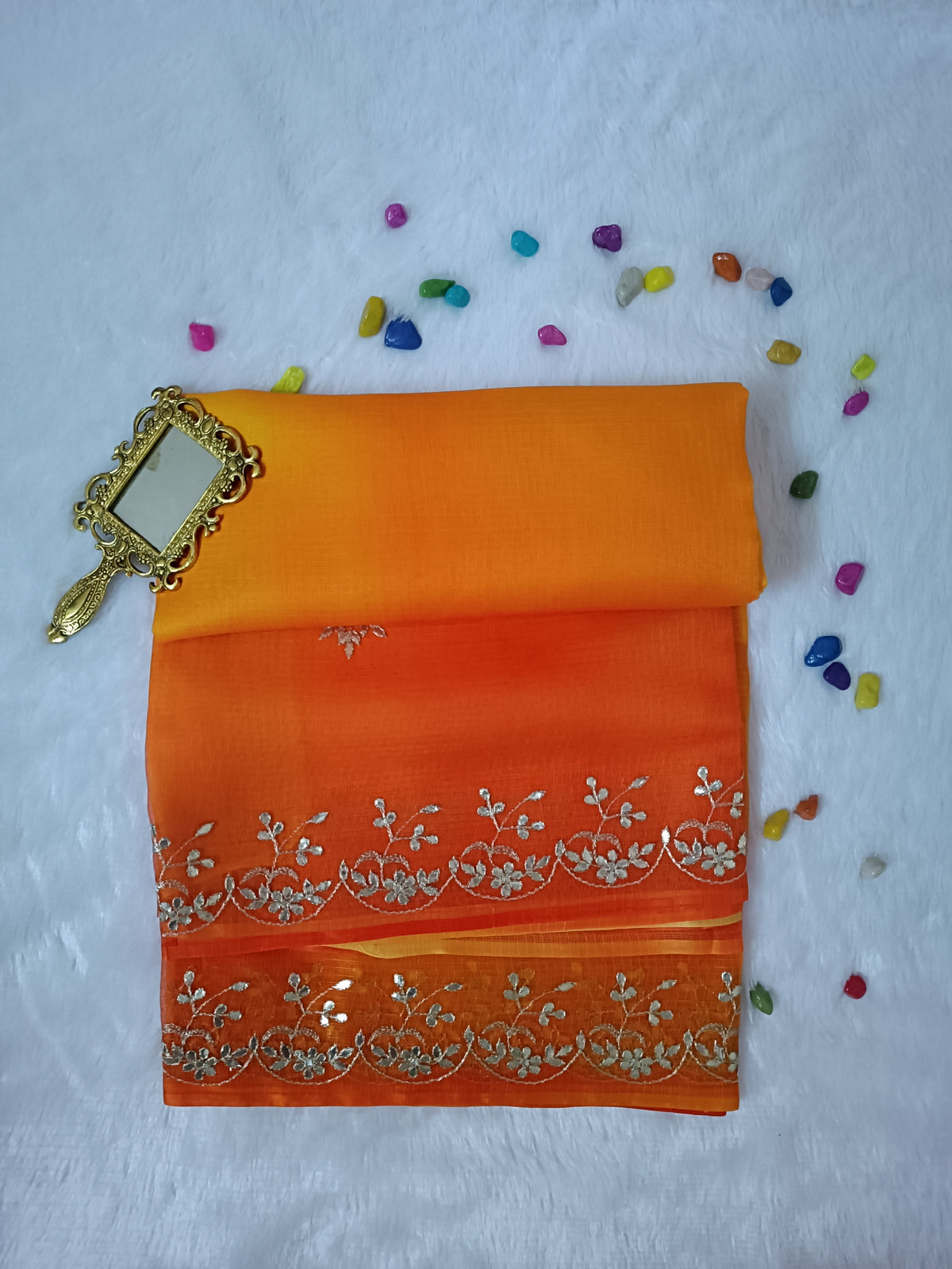 Surya Kiran - Pure Silk Handwork Gottapatti Kota Doria Saree