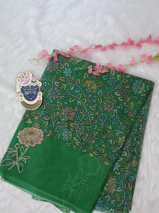 Gulmohar Bagh- Pure Cotton Kota Doria Patch Work Flower Butta