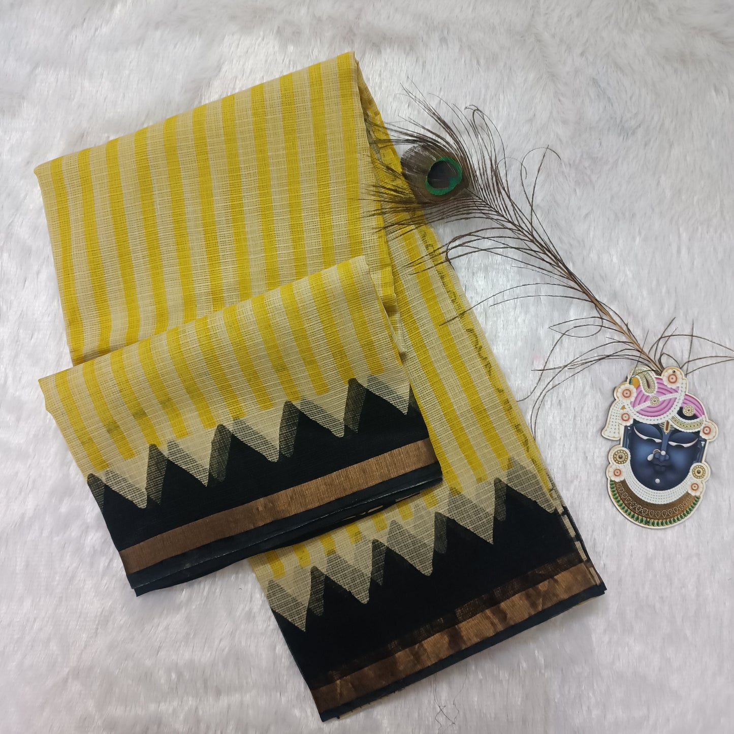 Sunshine - Handblock Kota Doria Saree