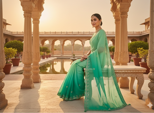 Aranya - Pure Silk Kota Doria Handwork Gotta Patti