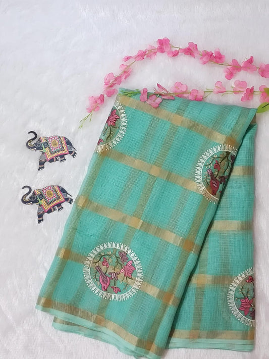 Neerja Mint - Gharchola Kota Doria Saree