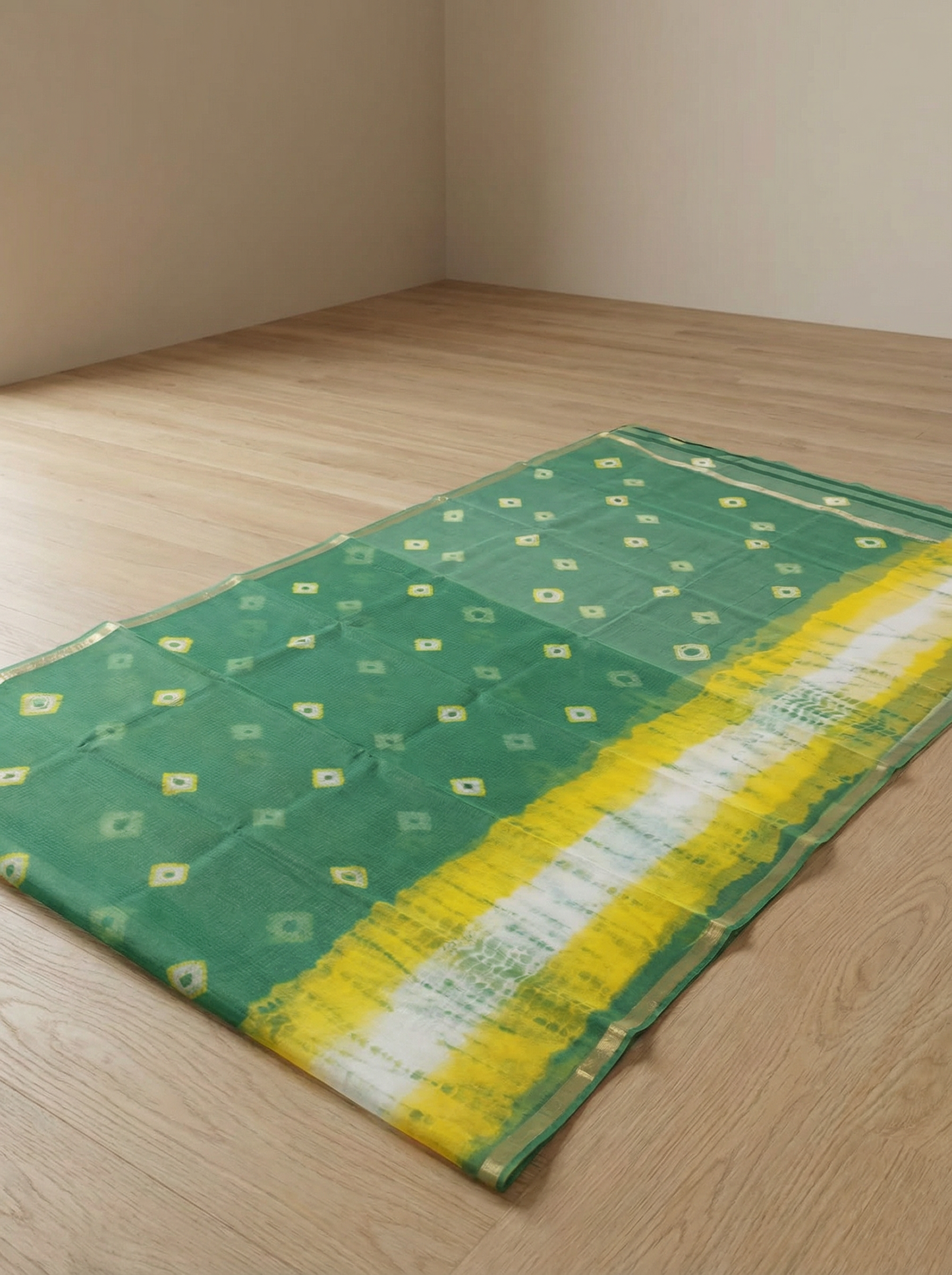 Utsav Rang– Bandhani & Shibori Pure Cotton Kota Doria Saree