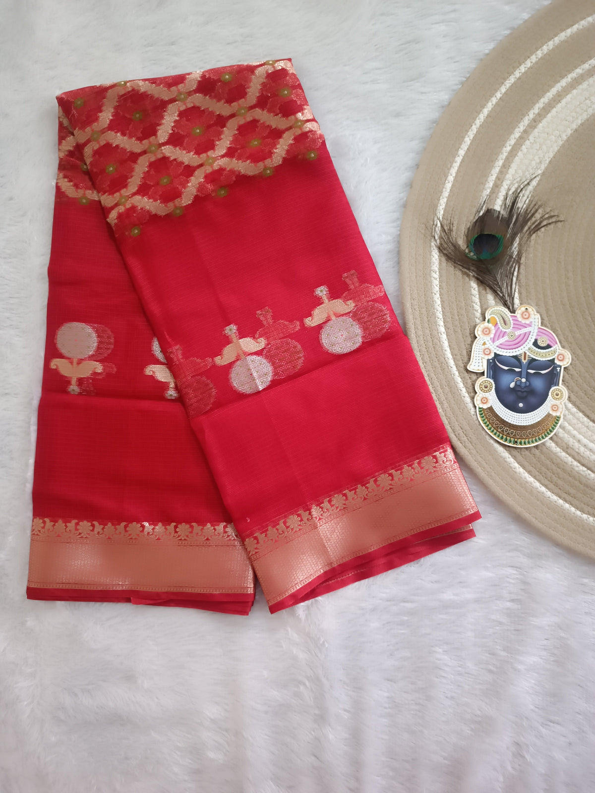 Shubh- Kota Doria Saree with Zari Weaving