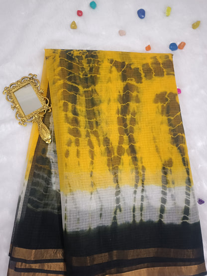 Bhanukala - Sunlit Yellow Kota Doria Saree