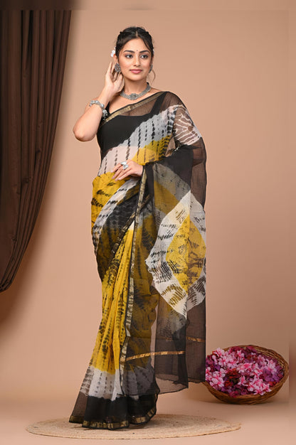Bhanukala - Sunlit Yellow Kota Doria Saree