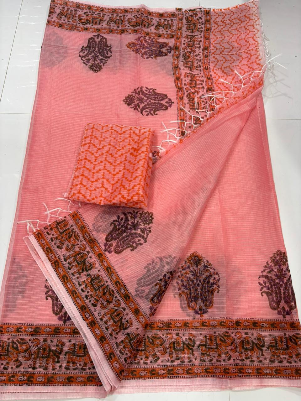 Mridula - Pure Cotton Kota Doria Hanblock