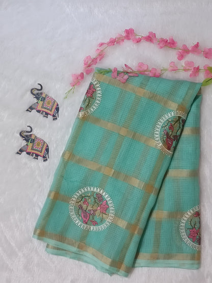 Neerja Mint - Gharchola Kota Doria Saree