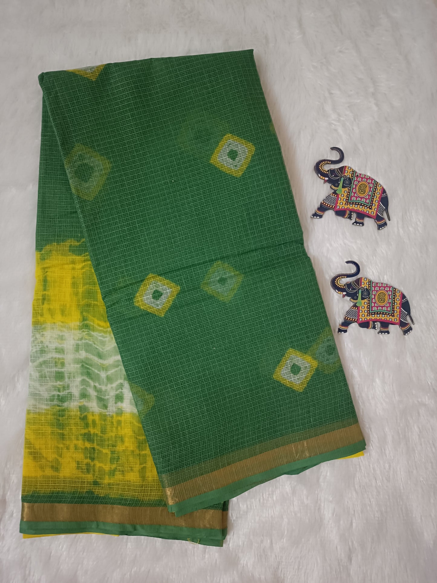 Utsav Rang– Bandhani & Shibori Pure Cotton Kota Doria Saree