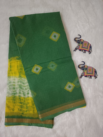 Utsav Rang– Bandhani & Shibori Pure Cotton Kota Doria Saree