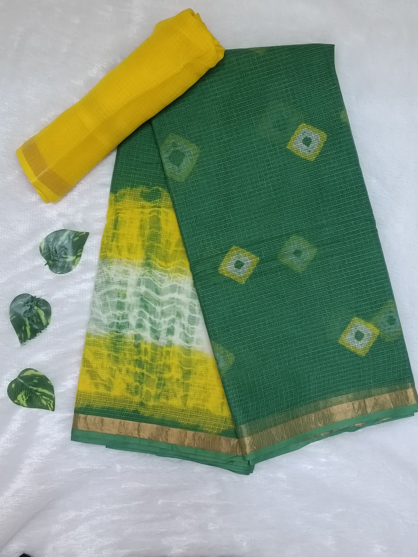 Utsav Rang– Bandhani & Shibori Pure Cotton Kota Doria Saree