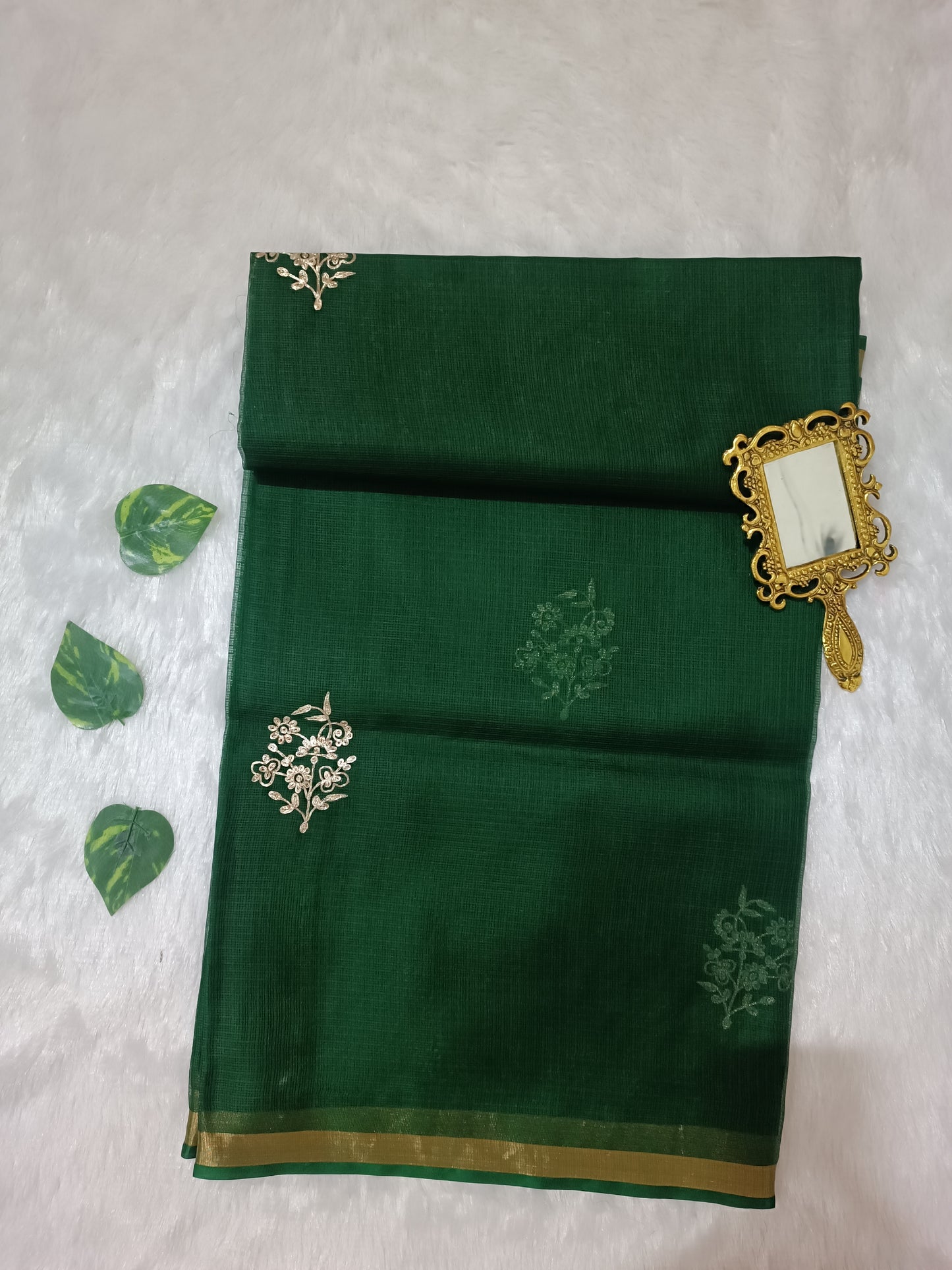 Vrinda Green - Pure Silk Kota Doria Saree