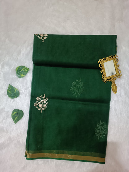 Vrinda Green - Pure Silk Kota Doria Saree