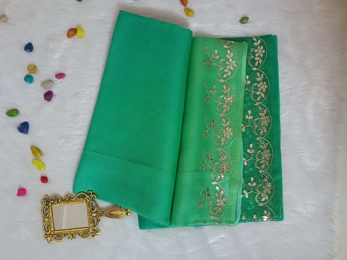 Aranya - Pure Silk Kota Doria Handwork Gotta Patti