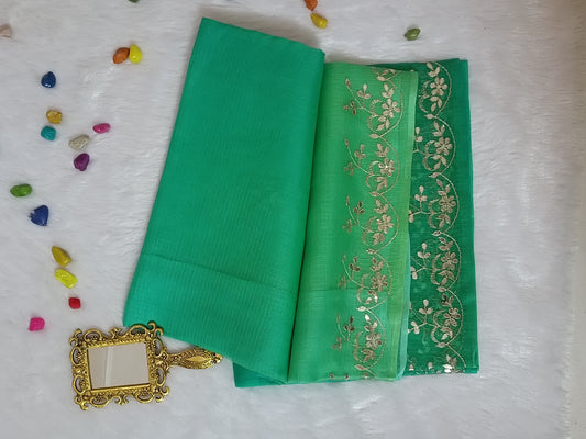Aranya - Pure Silk Kota Doria Handwork Gotta Patti