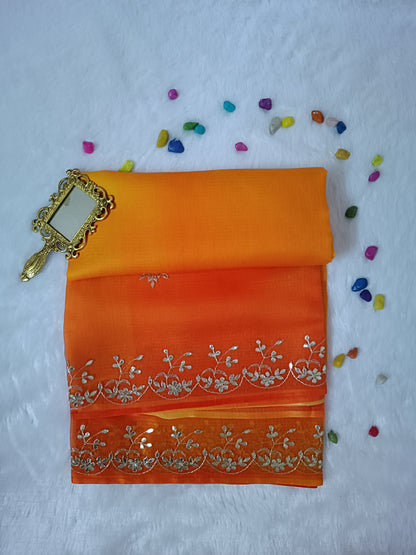 Surya Kiran - Pure Silk Handwork Gottapatti Kota Doria Saree