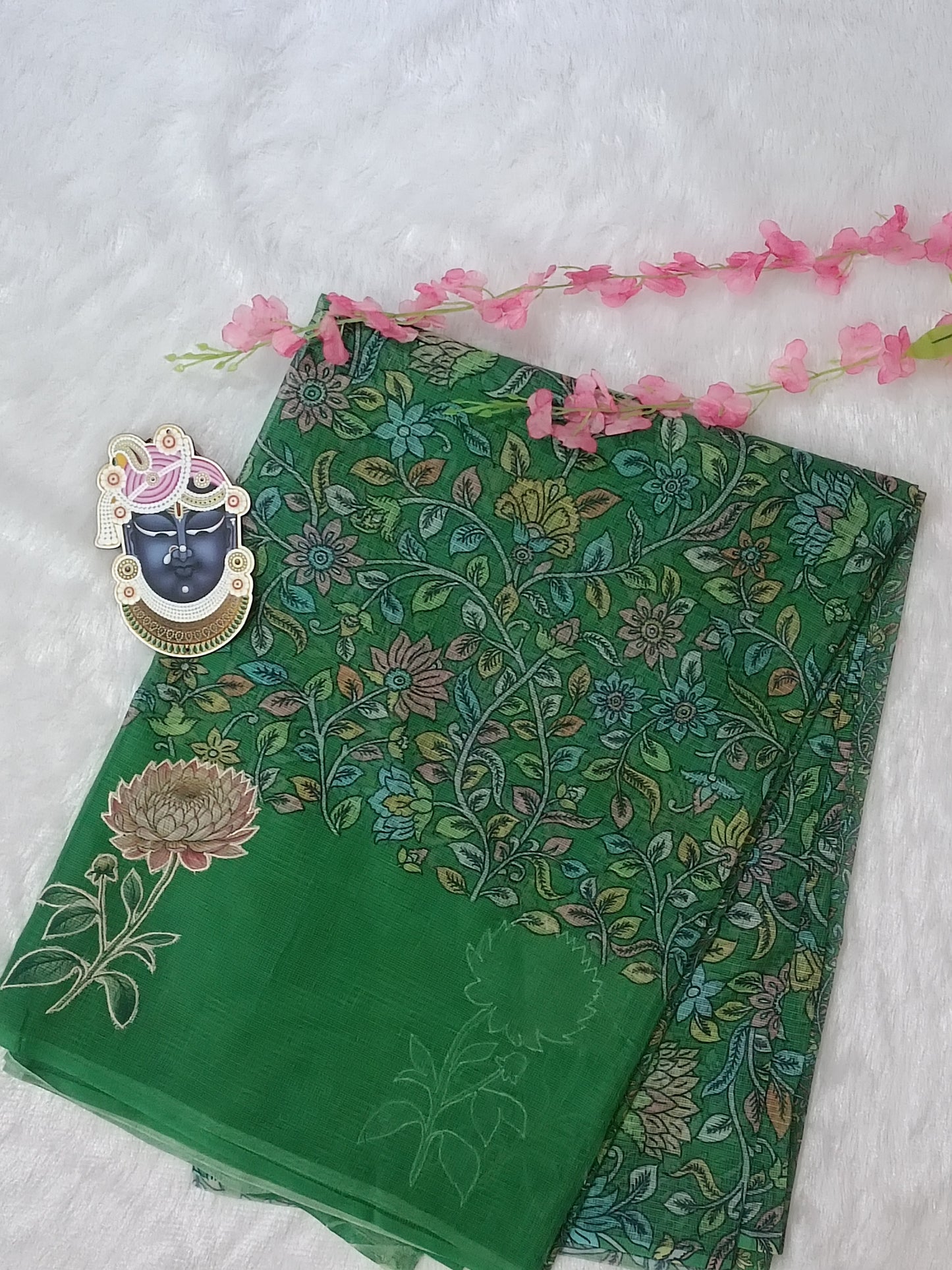 Gulmohar Bagh- Pure Cotton Kota Doria Patch Work Flower Butta