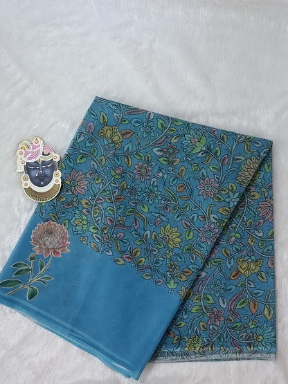 Neel Kamal - Pure Cotton Kota Doria Patch Work Flower Butta