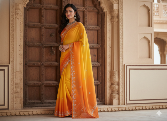 Surya Kiran - Pure Silk Handwork Gottapatti Kota Doria Saree