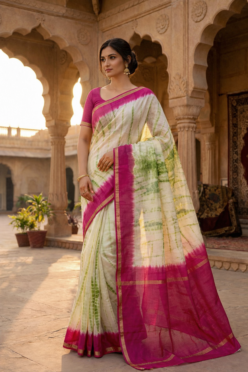 Rang Meher - Pure Silk Kota Doria Shibori Saree