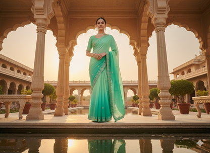 Aranya - Pure Silk Kota Doria Handwork Gotta Patti
