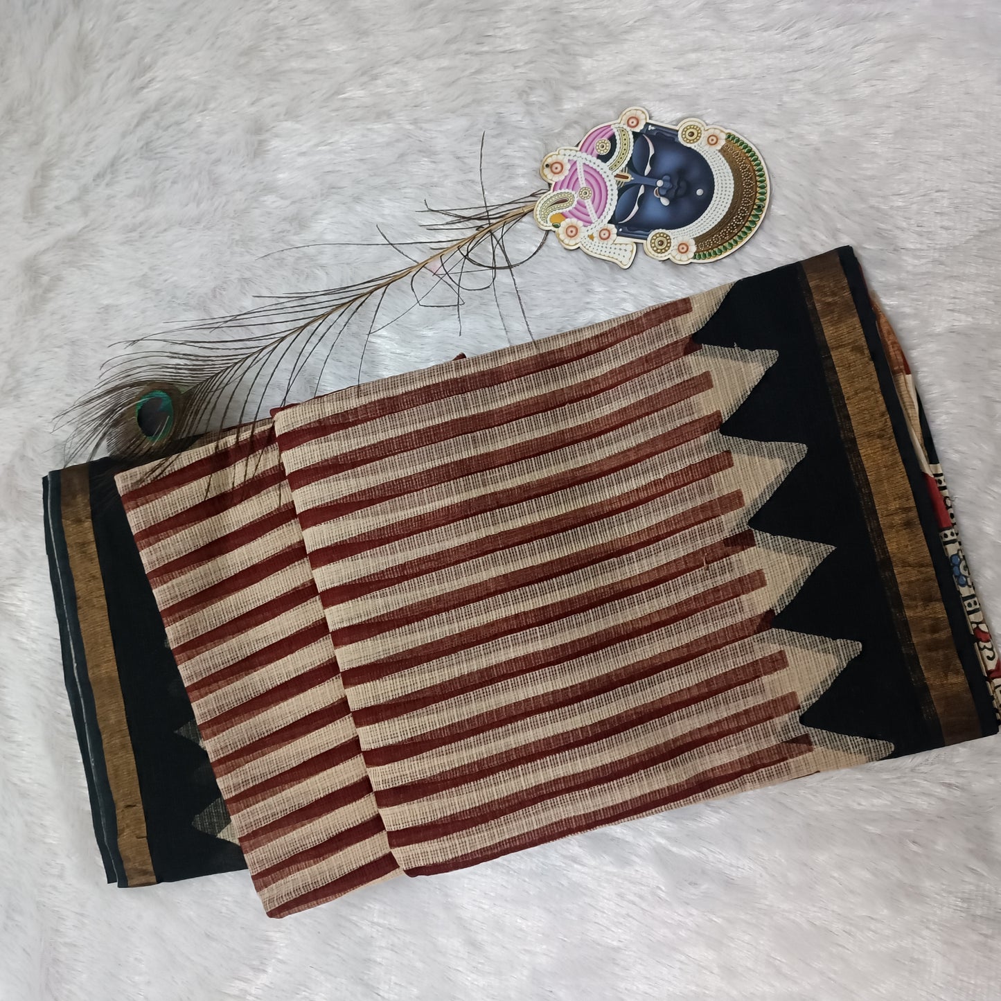 Gulbahaar-Handblock Pure Cotton Kota Doria Saree