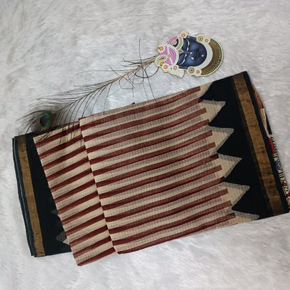 Gulbahaar-Handblock Pure Cotton Kota Doria Saree