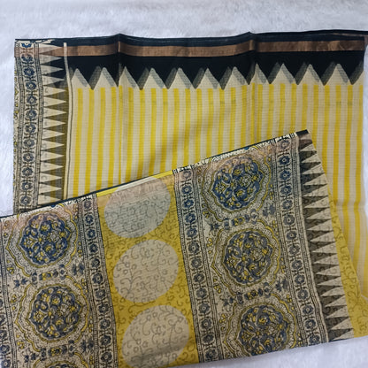 Sunshine - Handblock Kota Doria Saree