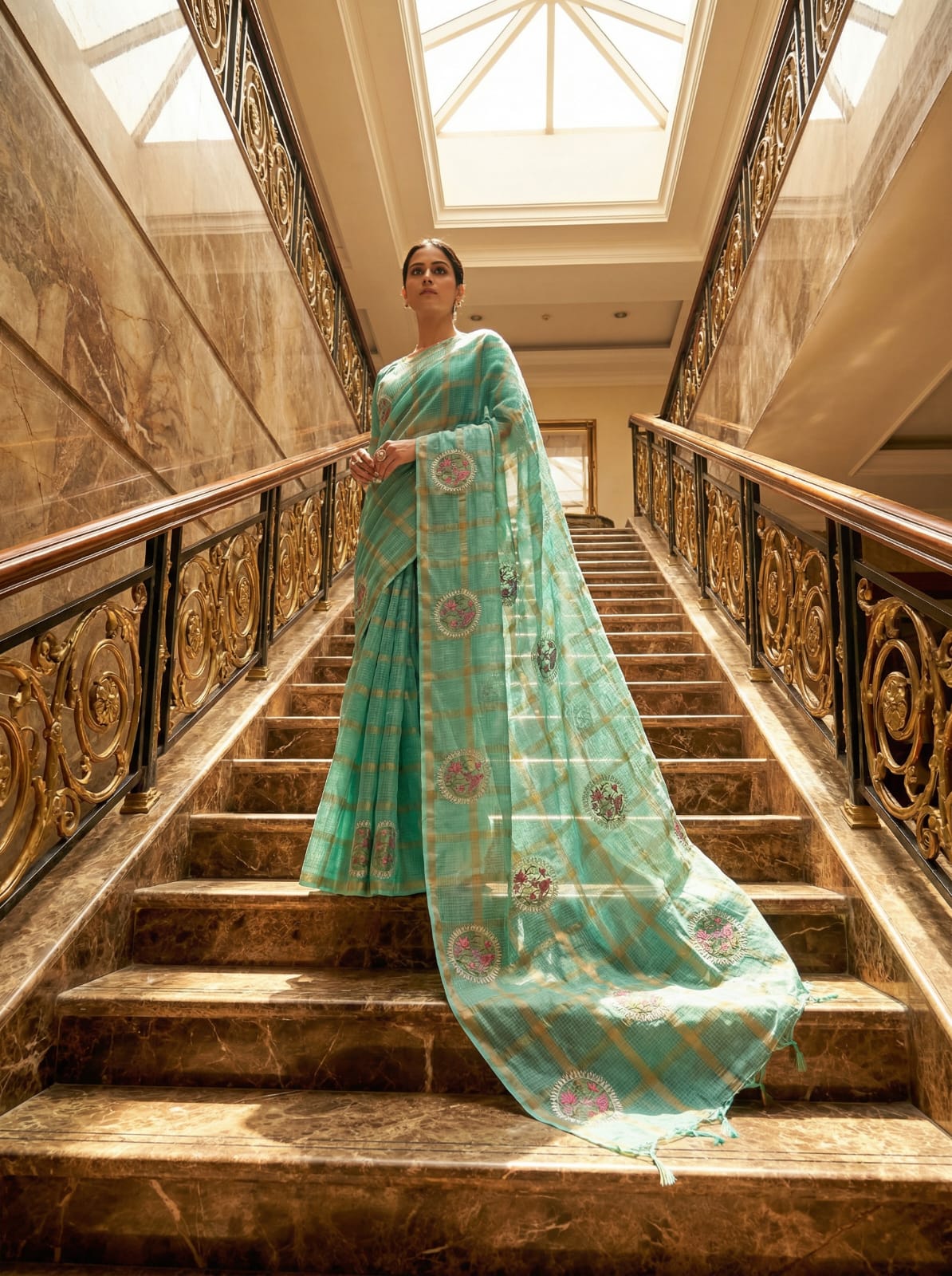 Neerja Mint - Gharchola Kota Doria Saree