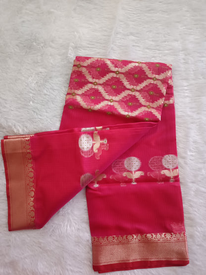 Gulabi Shaam - Kota Doria Saree with Zari weaving