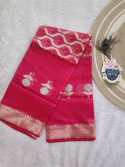 Gulabi Shaam - Kota Doria Saree with Zari weaving