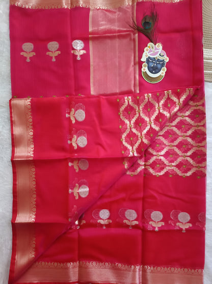 Gulabi Shaam - Kota Doria Saree with Zari weaving