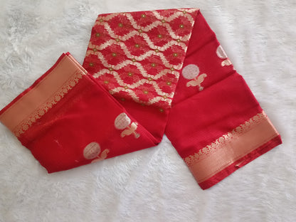 Gulabi Shaam - Kota Doria Saree with Zari weaving