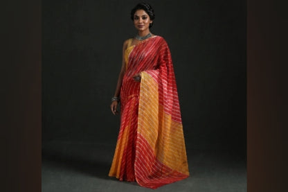 RANGRITI - Pure Cotton Lehriya Kota Doria Saree