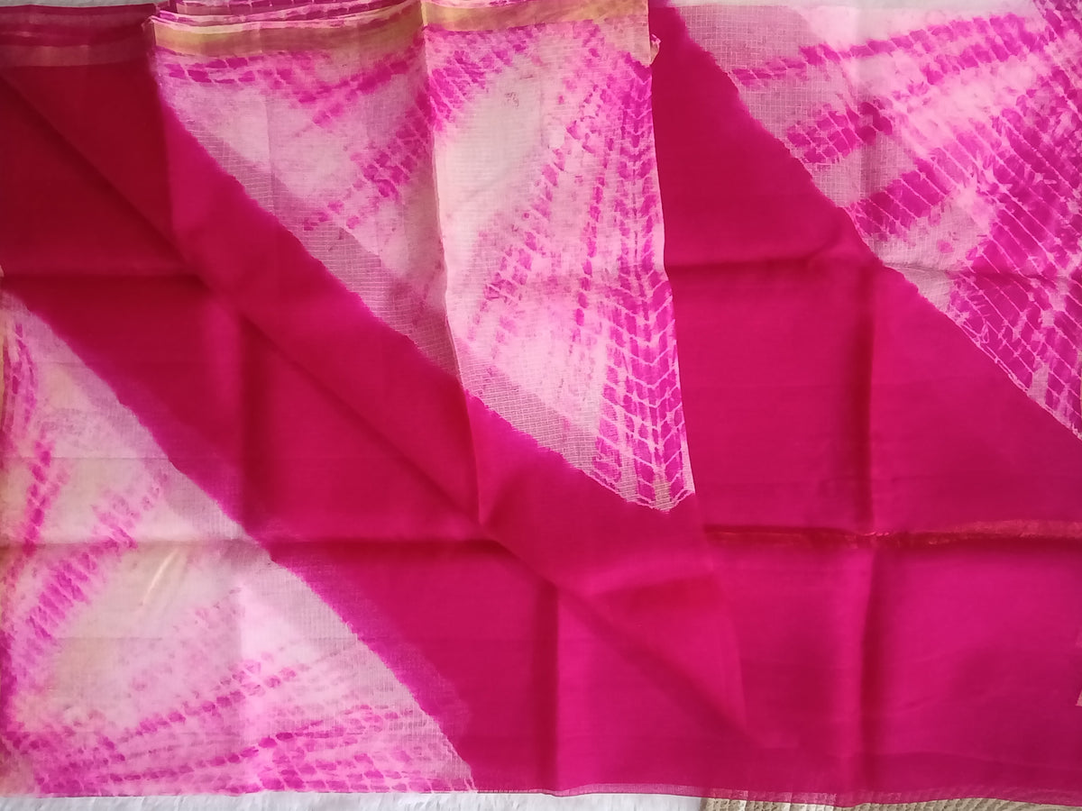 Aabha- Pure Silk Kota Doria Shibori Saree